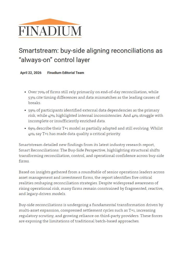 News - Finadium - Buy-side Reconciliations